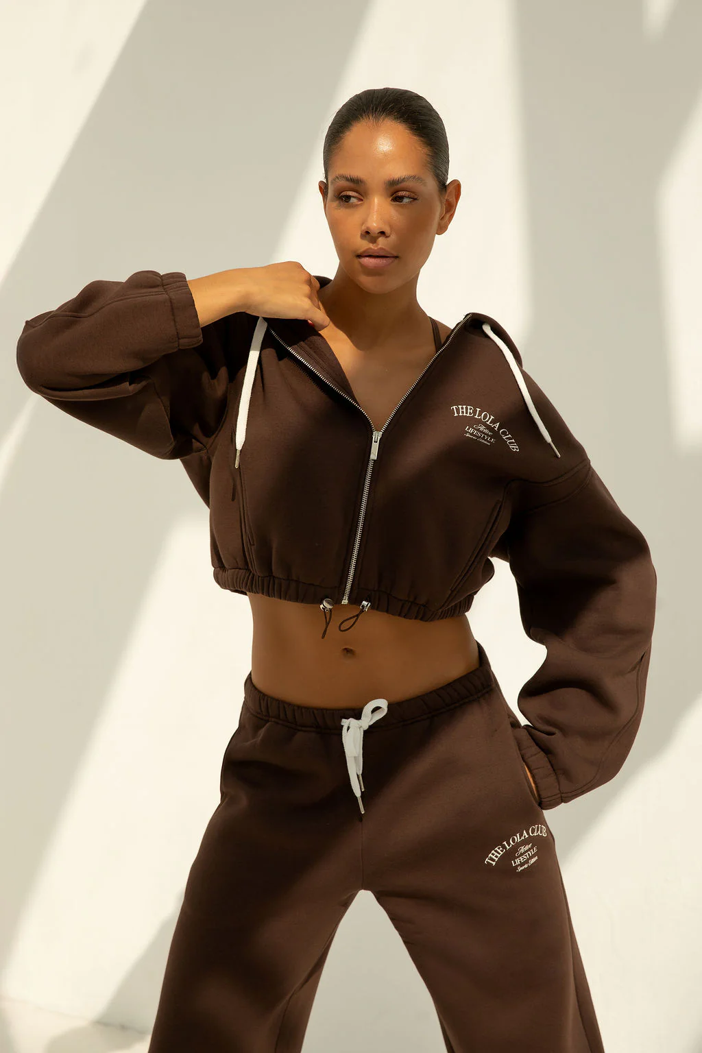 Maya Zip Through Hoodie | Chocolate - Image 5