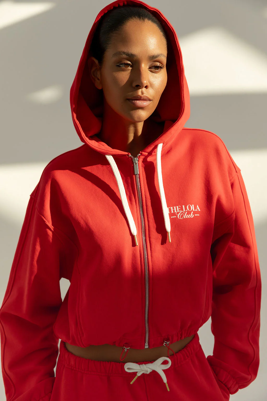 Ruby Zip Through Hoodie | Red
