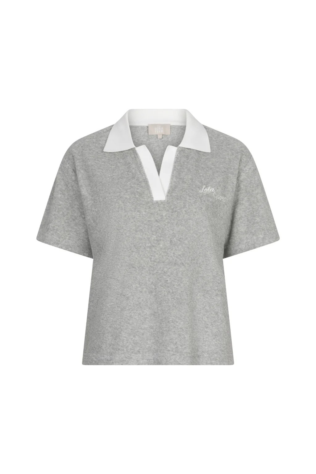 Teddy Polo Tee | Grey Melange - Image 3